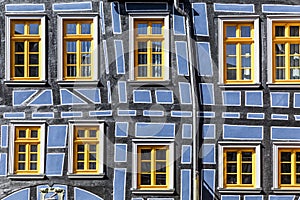 Facade of half timbered house