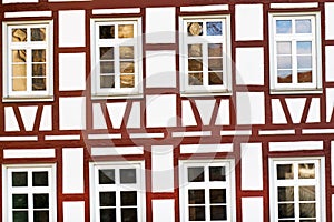 Facade of a half-timbered house, Germany