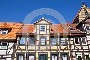 Facade of a half timbered house in Helmstedt