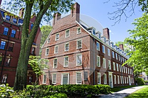 Facade of the Harvard Hall, Harvard University, Boston