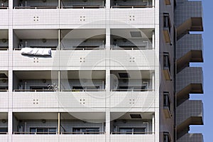 facade of a high rise residential building in Tokyo, Japan