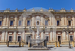 Facade of the historic Archivo de Indias building in Sevilla photo