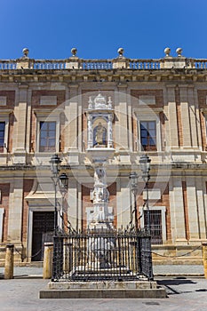 Facade of the historic Archivo de Indias building in Sevilla photo