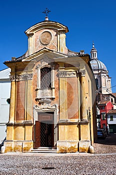 The facade of the historic baroque church Madonna del Terremoto in the city of Mantua photo