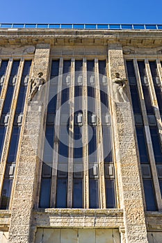 Facade of a historic building on the Hansa square in Dortmund