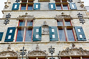 Facade of a historic building in Veere, Netherlands