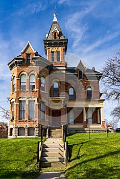 Facade of the historic Delaware County Sheriff home and jail