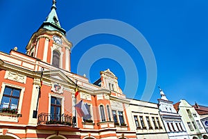 Facade of historic houses on the market square of MÃâºlnÃÂ­k photo