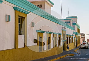 Facade of historic Military Hospital, Mazatlan, Mexico