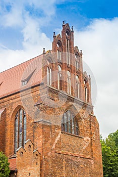 Facade of the historic St. Jacks church in Slupsk