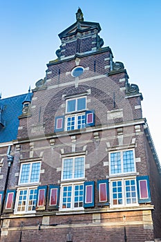 Facade of the historic Waag building in Almelo