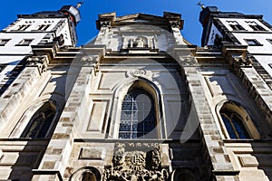 Facade of the Holy Name church (German: Namen-Jesu-Kirche) in Bonn, Germany