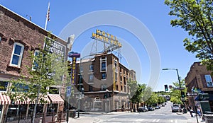 Facade of Hotel Monte Vista in the center of Flagstaff, Arizona