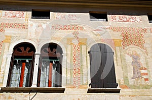 Facade of a house in Motta di Livenza in the province of Treviso in the Veneto (Italy) photo