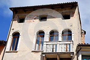 Facade of a house in Motta di Livenza in the province of Treviso in the Veneto (Italy) photo