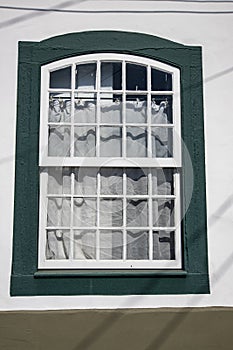 Facade of house in Santana do Parnaiba, historic city of colonial period of Brazil