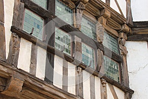 The facade of a house situated in Quimperle, France, was built in half-timbering