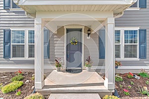 Facade of a house with a traditional contemporary design