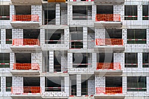 Facade of a house under construction. ÃÅodern building industry. photo