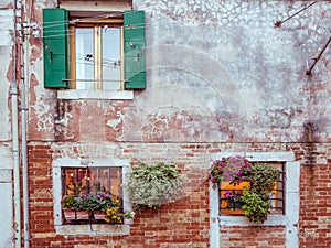 Facade house in Venice Italy