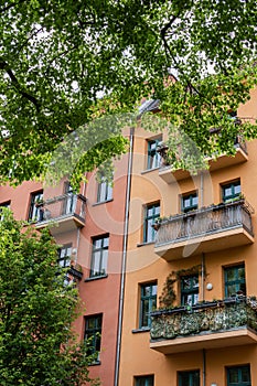 Facade of houses in Berlin