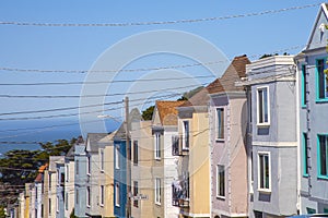 Facade of houses in San Francisco