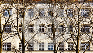 Facade of houses for subsidized