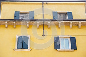 Facade of an inhabited house