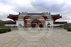 Facade of the international conference center of putuoshan buddha college, adobe rgb