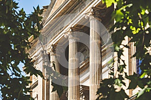 Facade with Ionic columns of the MNAC