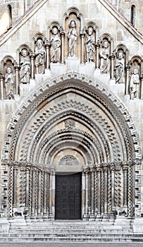 Facade of Jak Church in Budapest