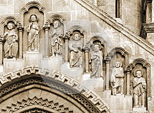 Facade of Jak Church in Budapest