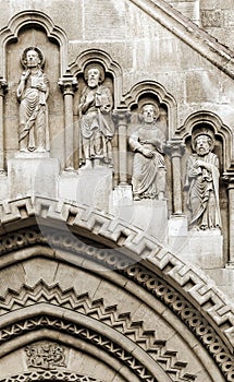 Facade of Jak Church in Budapest