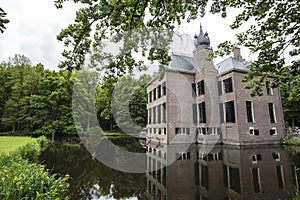 Facade of Kasteel Oud Poelgeest a medieval castle in Oegstgeest, The Netherlands photo