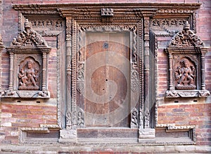 Facade of king palace in Patan, Nepal
