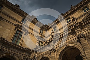 facade of the louvre museum