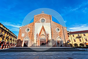 Facade of the Maria Vergine Assunta cathedral in Saluzzo, Italy. photo