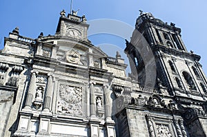 Facade of the Metropolitan Cathedral in Mexico City - Mexico