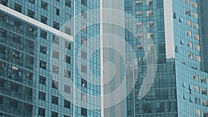 Facade of moderm multi storey glass building. Architecture abstract background. Building skyscraper house, industrial