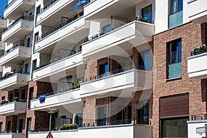 The facade of a modern apartment building