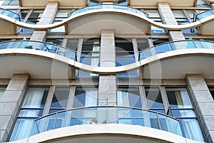 Facade of a modern apartment house.