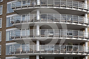 facade of a modern building with balconies in London