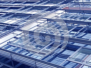 Facade of a modern bureau building