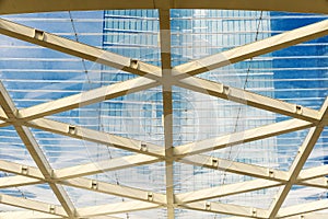 Facade of a modern office building in Brussels, Belgium