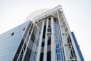 Facade of a modern office building in Brussels, Belgium