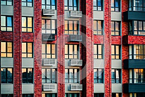 Facade of modern residential building
