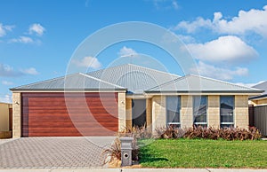 Facade of a modern suburban house