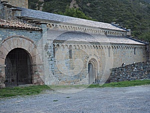 facade of the monastery of santa maria de alaon, huesca, spain, europe