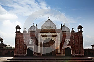 Facade of a mosque at Taj Mahal, Agra, Uttar Pradesh, India