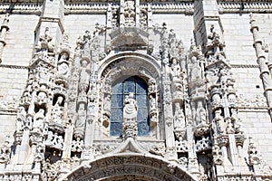 Facade of Mosteiro dos Jeronimos, Belem, Portugal